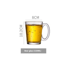 Simple Glass With Handle Household Large-capacity Tea Cup Beer Mug Bar Only Beer Steins Printable