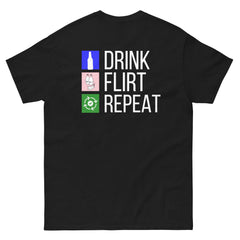 Drink, Flirt, Repeat | Men's Clothing | Black Version