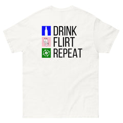 Drink, Flirt, Repeat | Men's Clothing | White Version